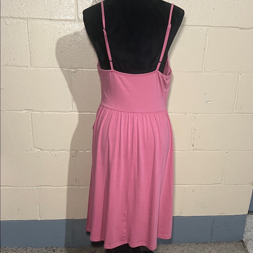 Chic Dusty Rose Midi Dress - Picture 3 of 4